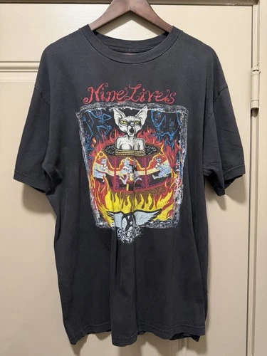 🔥 Vintage Aerosmith “Nine Lives” Tour Tee – XL 🔥 2000s vintage concert t-shirt, vintage, size XL, single stitch, B+ condition