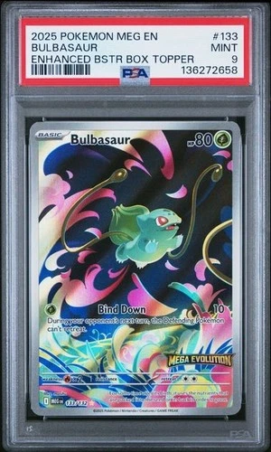 Pokemon Mega Evolutions Bulbasaur 133/132 Enhanced Topper Promo Stamped PSA 9