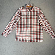 Rohan Equator Shirt Men L Plaid Long Sleeve Button Up Coolmax Polyester Outdoors