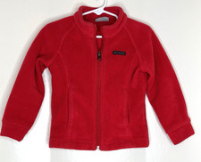 Columbia Toddler 3T Fleece Jacket Red Full zip front Girls Boys
