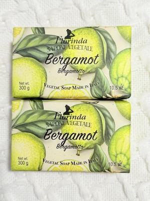 2X FLORINDA SAPONE VEGETABLE  Bergamot Vegetal Soap Bar 10.5 Oz/ Each