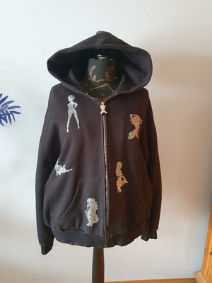 Named Collective, Unrealistic Idols, Hoodiejacke, Strass, Damen, schwarz,XL/ XXL