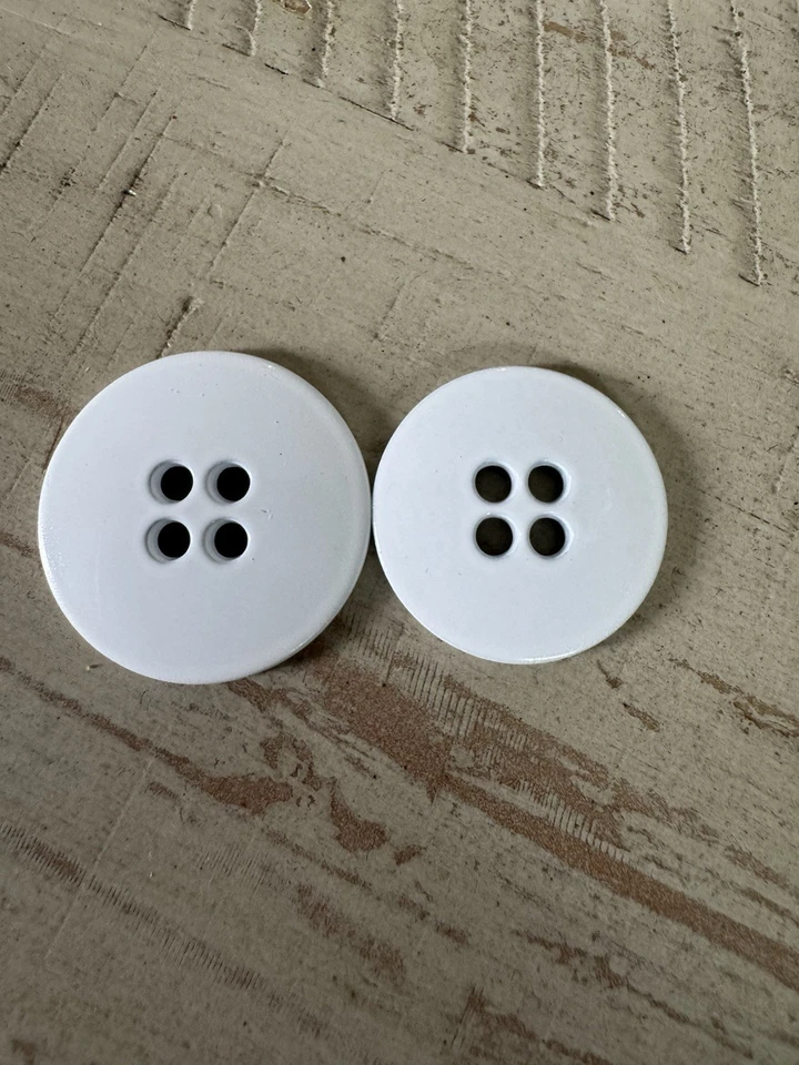 Michael Kors Replacement button White metal round 4-hole. 2 Included. - Image 2 of 2