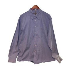 Eddie Bauer Mens Size L Button Down Dress Shirt Long Sleeve Logo Light Blue
