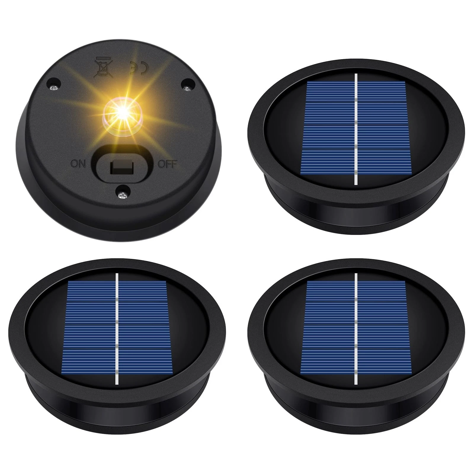 4 Pack Solar Light Replacement Top, Replacement Solar Light Parts for Lantern...