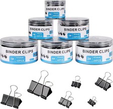 208 PCS Binder Clips Paper Clamps Assorted Sizes, Metal Paper Binder Clip, Black