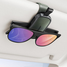 2026 Unrivaled Stability Sunglass Holder for Car Visor, Magnetic Leather Sunglas