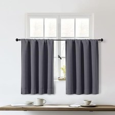 Sally Short Blackout Curtains 36 Inch Length 2 40"W x 36"L Pack of 2 Grey