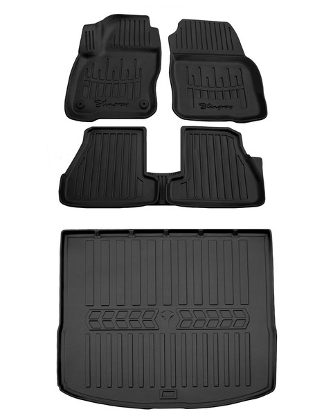 Gummimatten FußMatten Kofferraumwanne FüR Ford Focus 3 Turnier 2011-2018-image