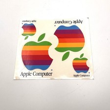 Vintage New Apple Computer Rainbow Logo Sticker Sheet Mac Stickers