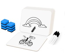 Dry Erase Lap Boards 6 Pack, Double Sided Whiteboards with Markers Erasers