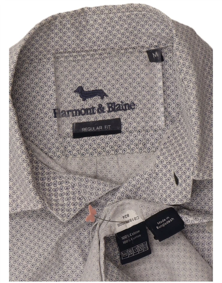 HARMONT & BLAINE Mens Regular Fit Shirt Medium White Paisley Cotton UE11 - Image 3 of 3