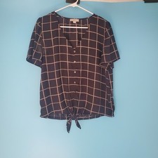 LOFT Outlet Blouse Size Small Short Sleeve Button Up