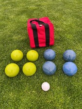 Premium Quality Official Tournament Bocce Sets - 110mm with Lime Green balls