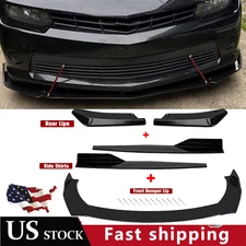 Front Bumper Lip Chin Spoiler Body Kit Splitter Side Skirt For Chevrolet Comaro