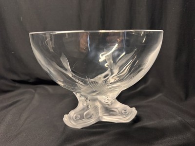 Fine Lalique France Crystal Igor Caviar Large Pedestal Bowl Only, 20th Century 