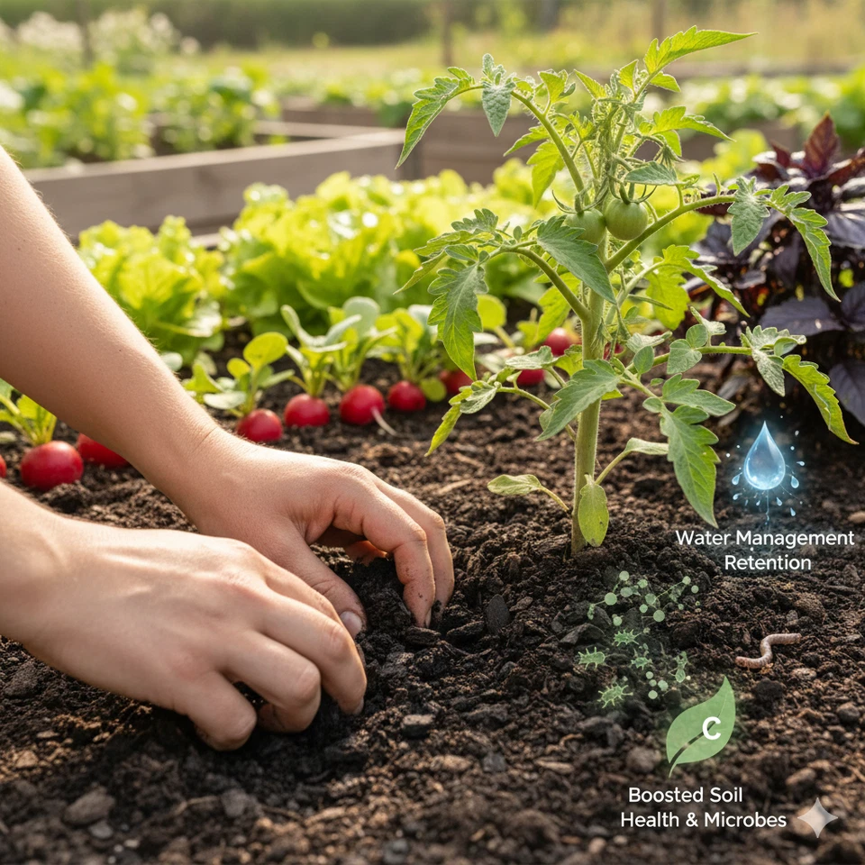 Biochar Premium - Biochar natural para jardines listado por OMRI - Mejora la salud del suelo Foto 4 de 4