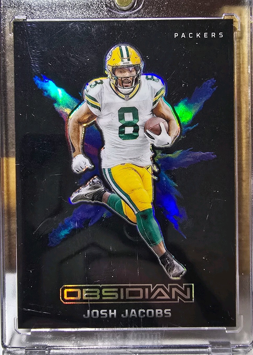 2024 Panini Obsidian Josh Jacobs Black Color Blast #20 SSP CASE HIT PACKERS