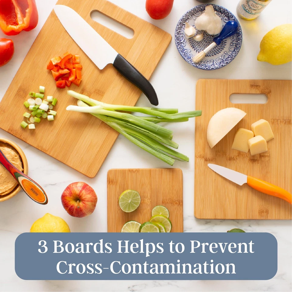 3 件竹制切割板套装-木制厨房切割板-很棒... — 第 2/4 张图片