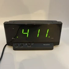 Westclox Digital Alarm Clock Dimmable Green Display Easy To Read Basic Works