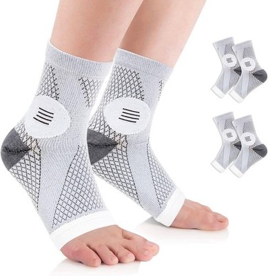 Cseece 2 Pair Neuropathy Socks for Women Men, Plantar Fasciitis Sock XL