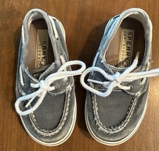 Toddler Boys Sperry Blue Topsiders Canvas Halyard Boat Shoes Size 7.5