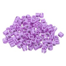 100 Pack Clothes Hanger Marker Number 27 Size Tag Fit 3mm Rod Purple