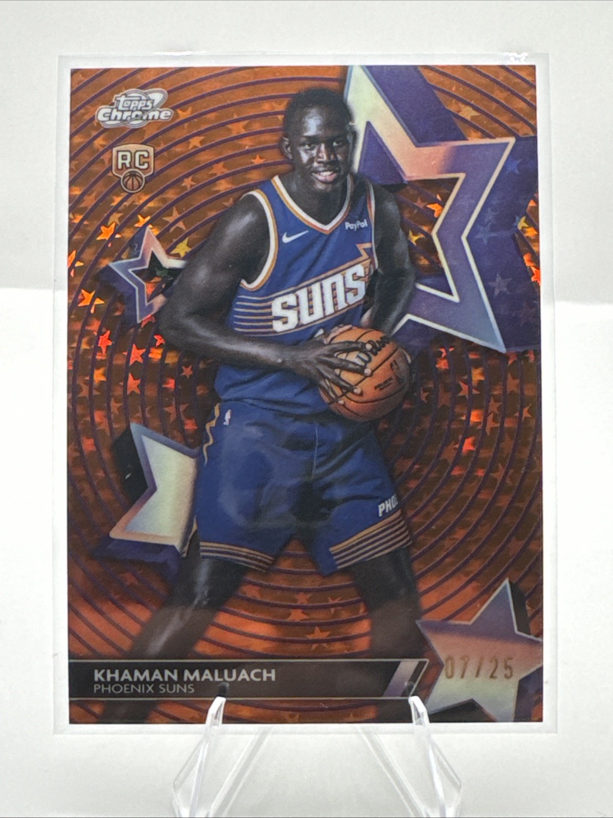 25-26 Topps Cosmic Chrome Starfractor Khaman Maluach #SF-40 Orange Galactic 7/25