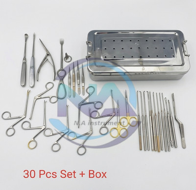 Tympanoplasty Instrument Set - 30 Pcs ENT Micro Ear Surgery Set
