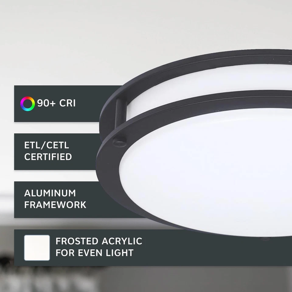 Lámpara de techo de montaje empotrado, accesorio de iluminación LED redonda de 14 pulgadas para cocina, cama... Foto 3 de 4