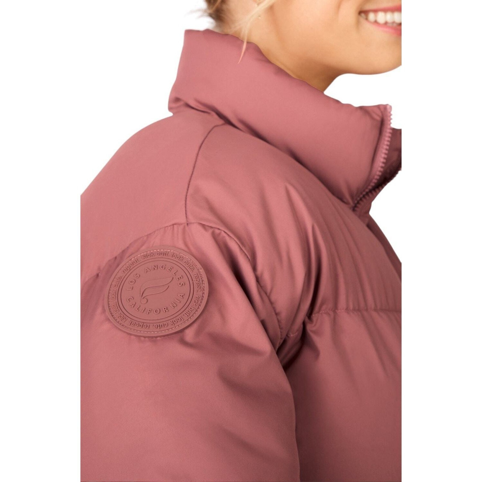 Fabletics Wander Cropped Puffer cherry mocha size… - image 2