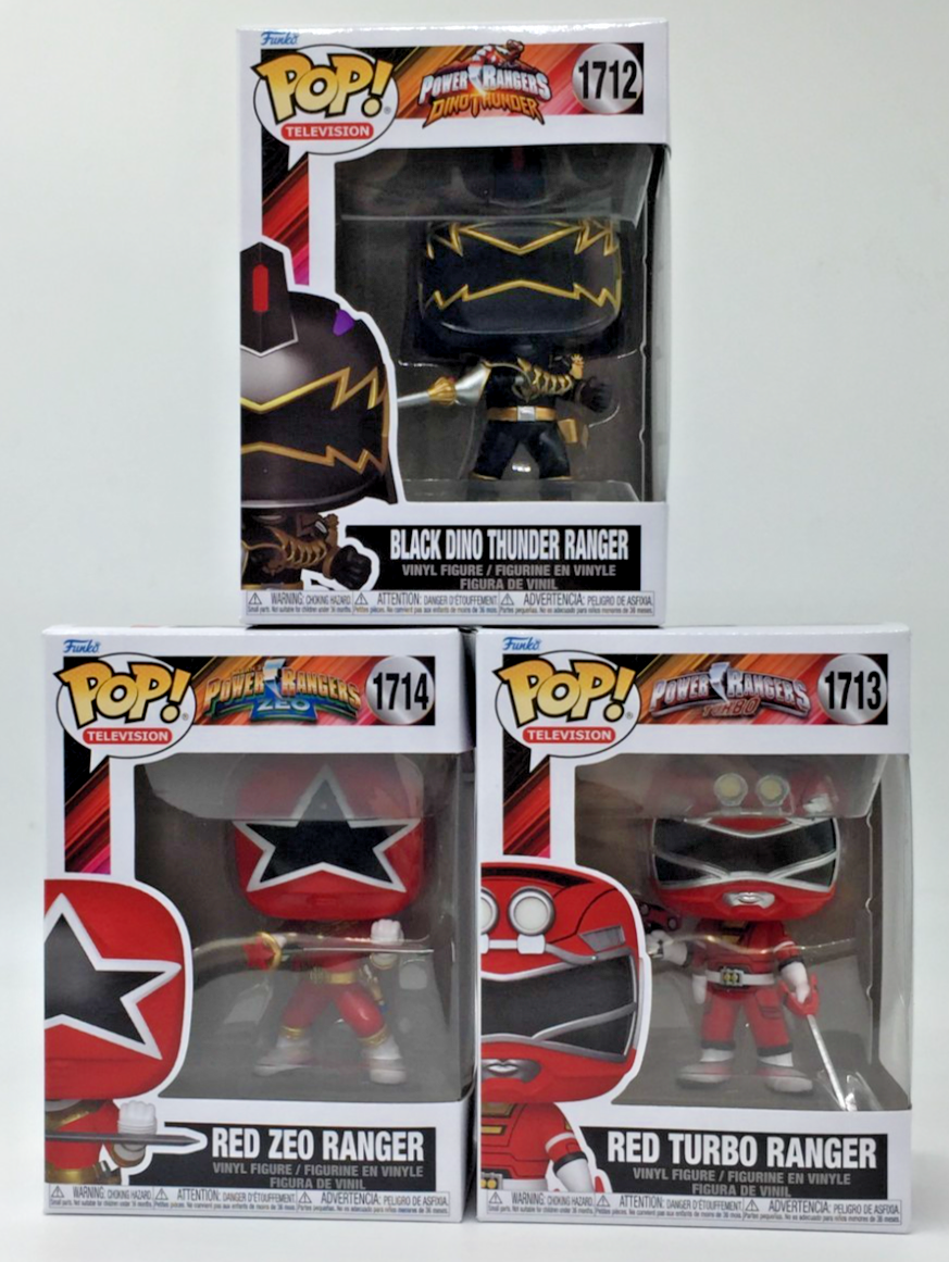 Funko Pop! Power Rangers Black Dino #1712 Red Zeo #1714 Red Turbo