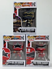 Funko Pop! Power Rangers Black Dino #1712 Red Zeo #1714 Red Turbo #1713 Set of 3