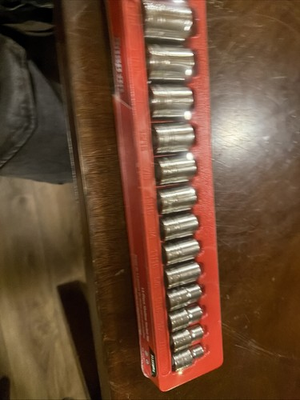 #ad SNAP ON 313SWYA 13 piece Shallow Socket Set . 1 2” Drive. 3 8” 1 1 8” $375.00