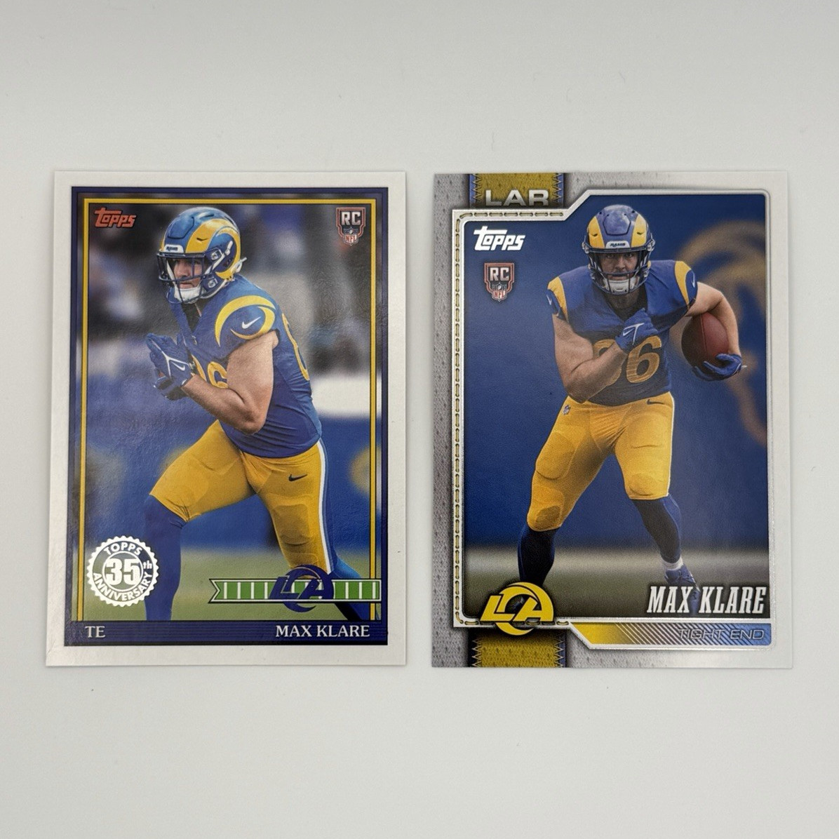 Max Klare Topps/Chrome Rams Rookie 2-Card Lot #340 91TR-41