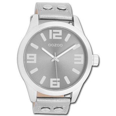Oozoo Damen Armbanduhr Timepieces Analog Leder silber UOC1082A
