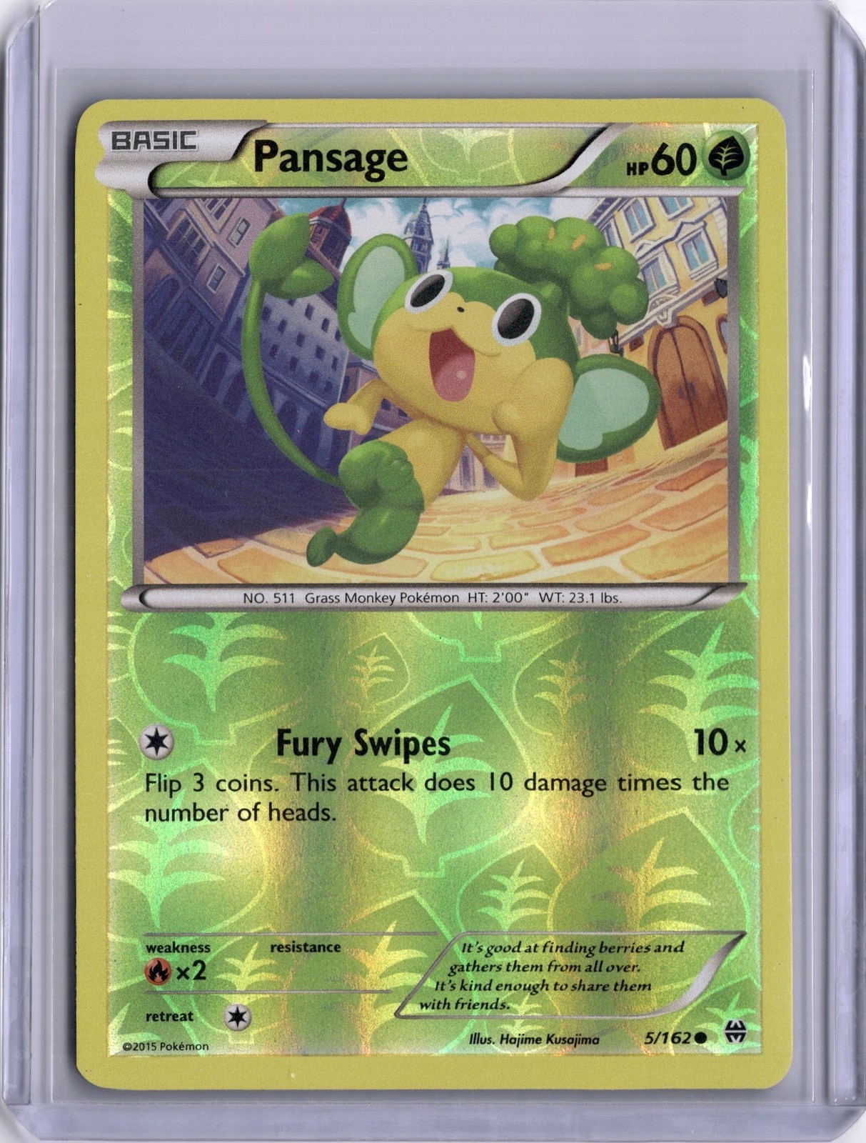 Pansage 2015 BREAKthrough #5/162 Reverse Holo Pokemon TCG