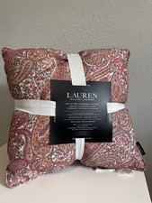 New Lauren Ralph Lauren Indoor/Outdoor Set of 2 Red Paisley Print Pillows