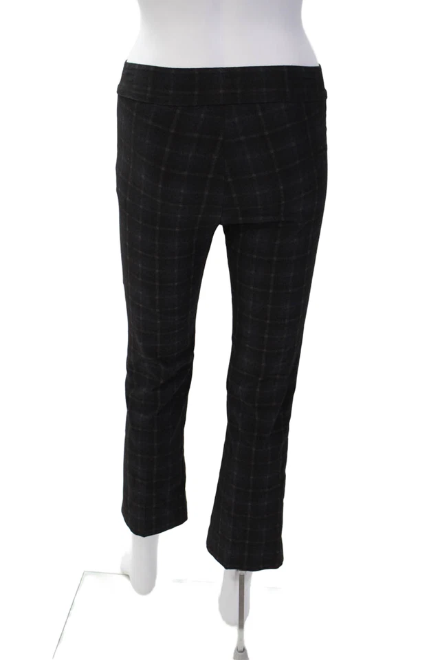 Calça xadrez Avenue Montaigne feminina elástica cintura boot cut marrom tamanho 0 - Imagem 3 de 4