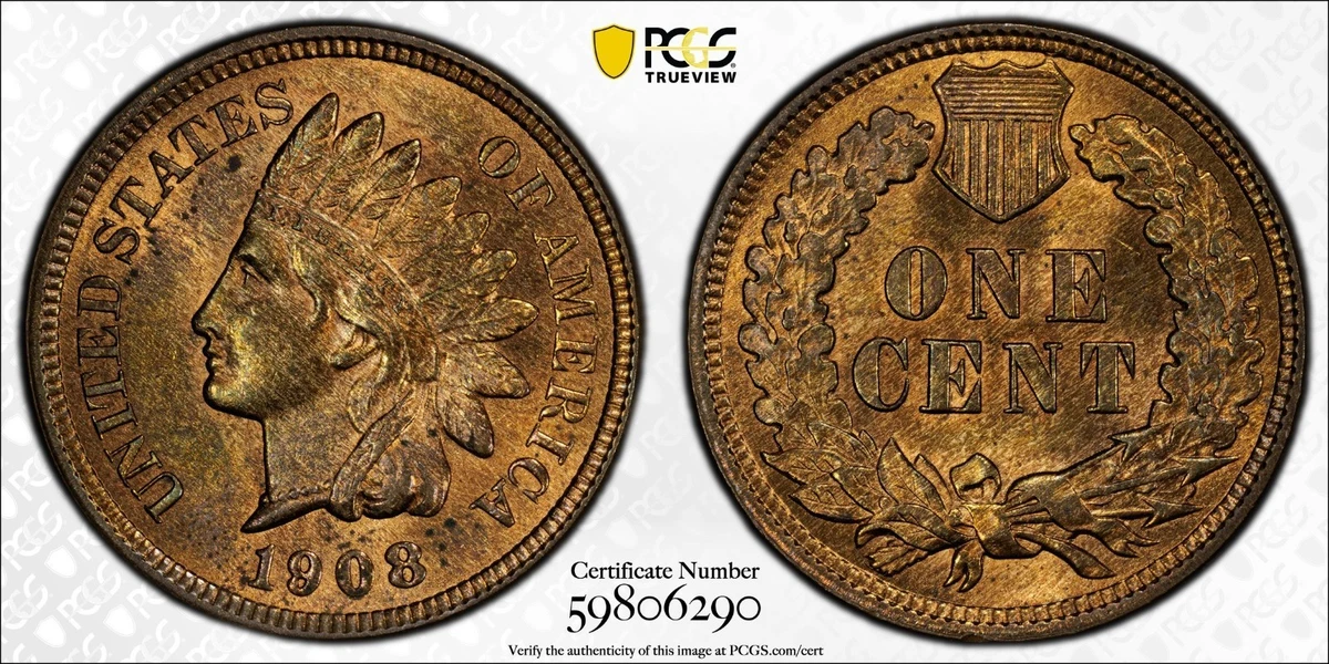 MS 64 Graded Indian Head Small Cents (1859-1909) for sale | eBay