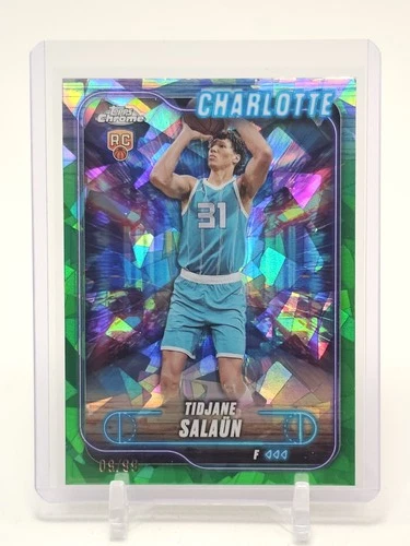 TIDJANE SALAUN 2024-25 TOPPS CHROME SAPPHIRE ROOKIE GREEN /99 CHARLOTTE Q6992