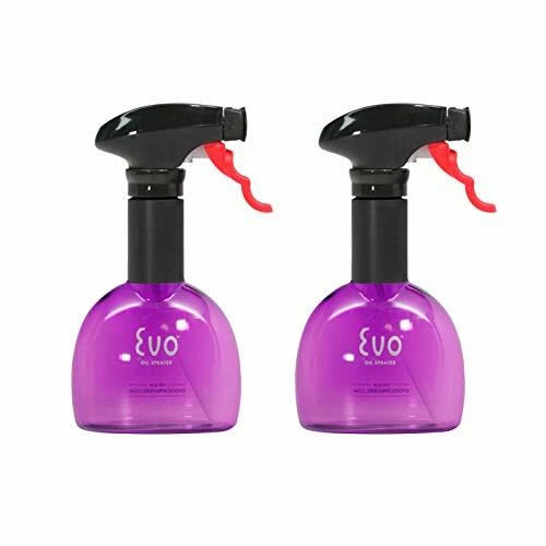 Evo Oil Sprayer Bottle, for Olive and Cooking Oils, Purple, 8oz set of 2