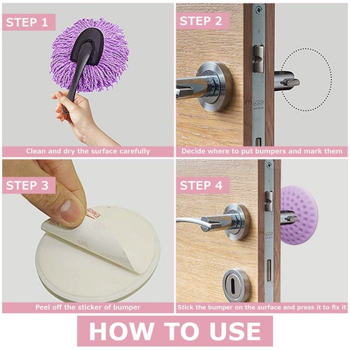 5/10pcs Self-Adhesive Wall Guard Pads Silicone Door Stopper guard Protectors Set - Picture 2 of 12