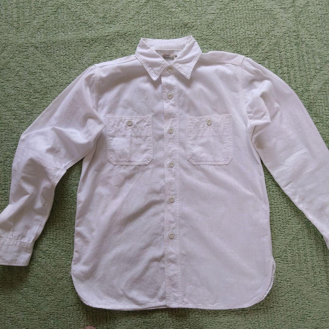 【別注】POST × WAREHOUSE/ Chambray White Warehouse Chambray Shirt White Cotton Size 34 Used From