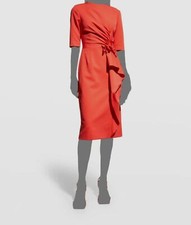 561 Rickie Freeman by Teri Jon Women Red Floral Jewel Neck Sheath Dress Size 4