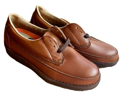 1995 CABELA'S CASHEW BROWN LEATHER OXFORD SHOES VIBRAM SOLE USA MENS US 7 M
