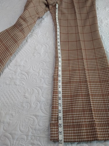 Day's Sportswear 70s Flared Pants Men's 36x32 Brown Houndstooth Disco NWOT NOS - Picture 7 of 10