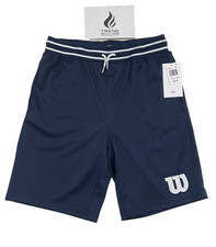 Wilson Open Hole Mesh Lined Tennis Shorts Embroidered Logo Navy Boys XL WBH507