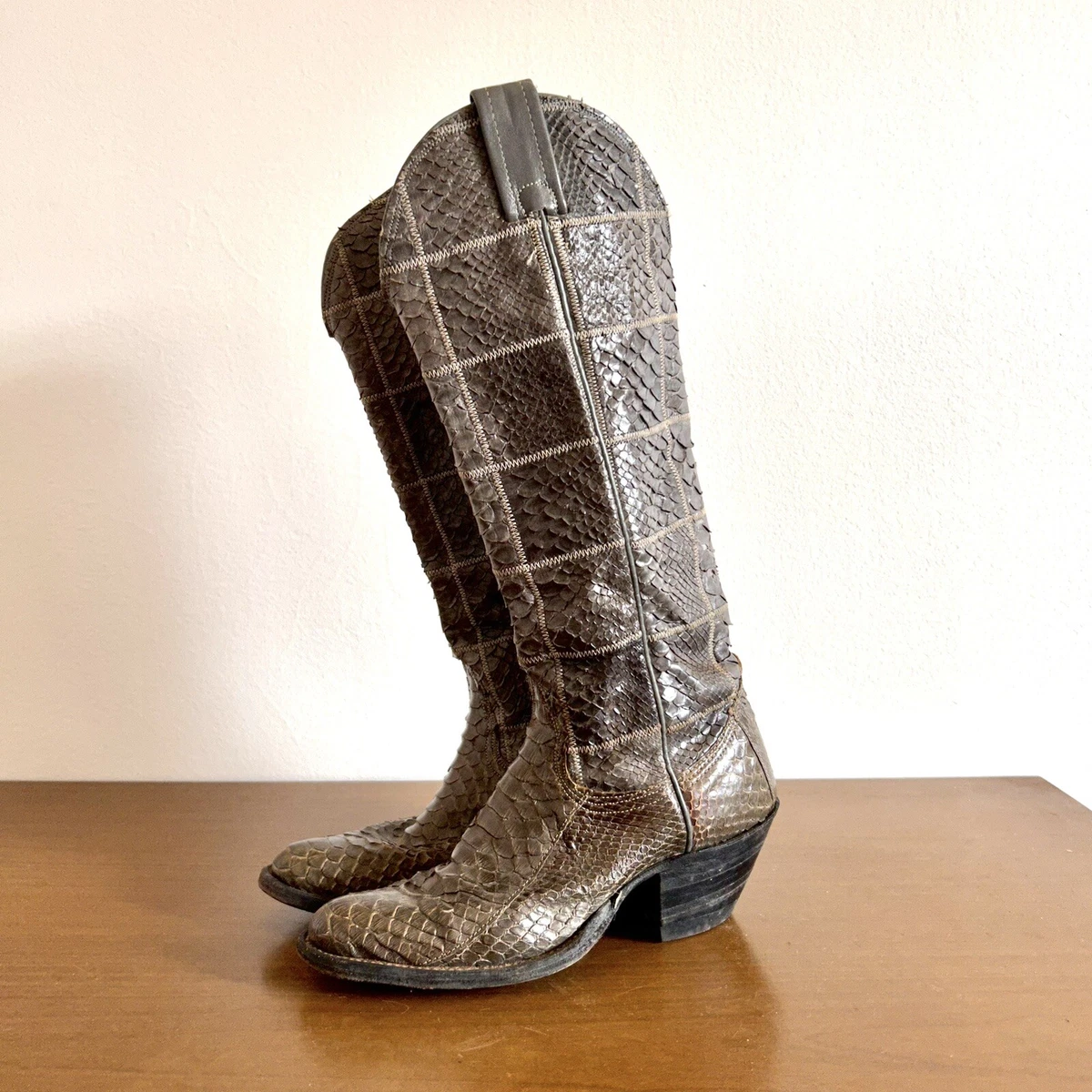 Vintage Nocona Snake Skin Cowboy Boots Python Women s Rodeo Western Size 4b