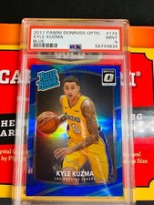 2017 Panini Donruss Optic Rated Rookies Blue Prizm SP /49 Kyle Kuzma PSA 9